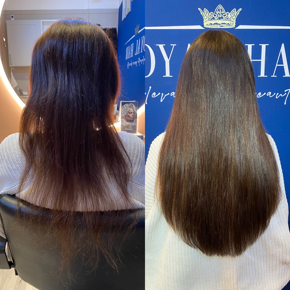 Naturlig, langt blondt