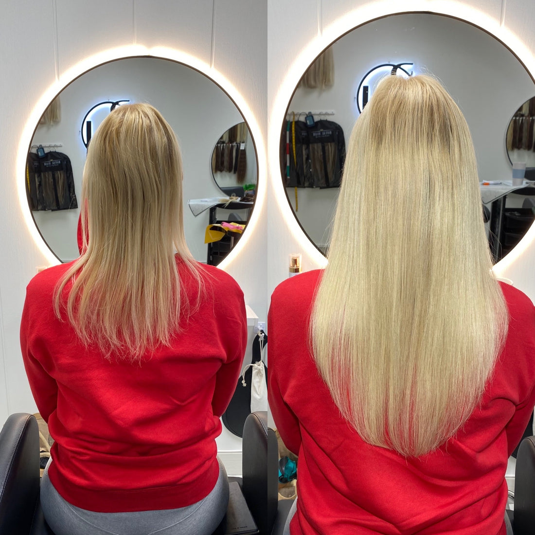 Naturlig, langt blondt